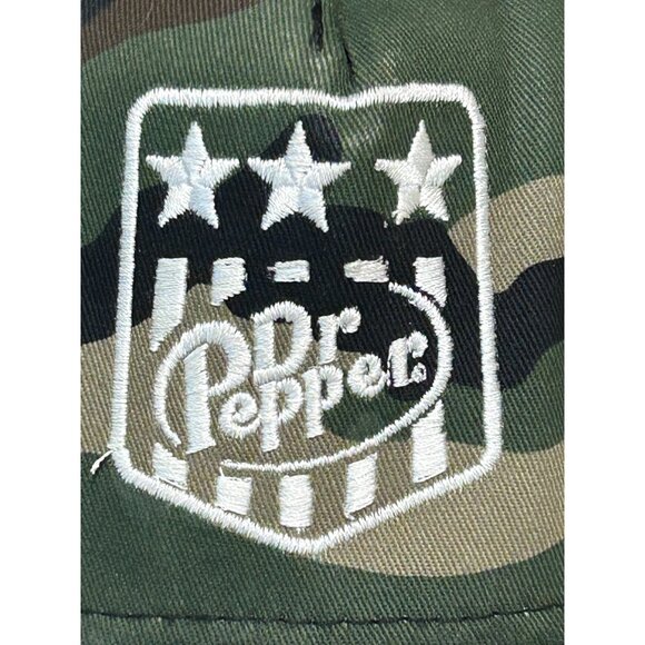 Dr Pepper Camouflage Snapback Hat Adjustable Mesh Back One Size - Picture 2 of 6